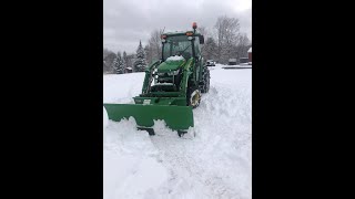 6 John Deere 3046R Cab Tractor Snow Blowing Wet Heavy Snow in WNY [upl. by Ettezus743]