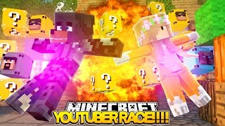 Minecraft Donut the Dog  YOUTUBER LUCKY BLOCK RACE wLITTLE KELLY [upl. by Griswold]