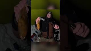 Solo Camping In A Snow Shelter shorts viral [upl. by Boles]