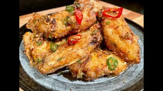 Air Fryer Salt and Pepper Chicken Wings  HEALTHIER Recipe [upl. by Mata]