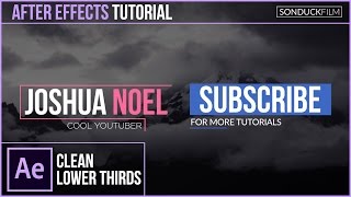 After Effects Tutorial Clean Modern LOWER THIRDS [upl. by Hullda626]