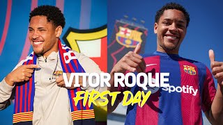 💥 VITOR ROQUE HIS FIRST DAY AT FC BARCELONA 💥 [upl. by Anabelle]