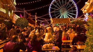 London Walk of WINTER WONDERLAND incl Bavarian Village Rides amp Lights [upl. by Ecitnerp]