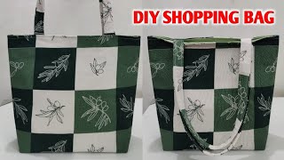 Shopping bag cutting and stitching  How to make a Tote Bag at home  Cloth bag making  Bag making [upl. by Eseerehc39]