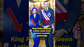 King Felipe amp Queen Letizia same color dresses in public gatherings shorts viral spain [upl. by Eneg751]