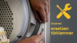 Ersetzen der Türklammer Ihres Trockners  Das Ersatzteilercenterat Verfahren [upl. by Yellas]