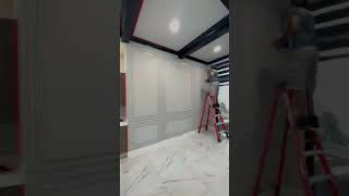 Modern accent wall DIY diyproject accentwall molding carpentry modern decor [upl. by Naziaf]