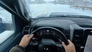 RAM TRX Winter Driving POV  Coffee Run In Snow [upl. by Meador]