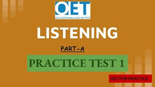 OET Listening Part A Practice Test 1 with answers Difficulty Level  Moderate [upl. by Asiil]