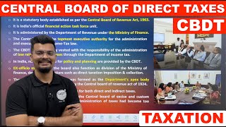 Central Board of Direct Taxes  CBDT  What is Central Board of Direct Taxes  Taxation  UGT [upl. by Haisa]