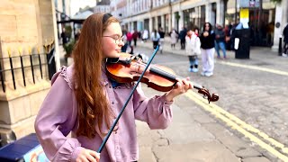 ‘Ghostbusters’ Theme  Violin Cover by Holly May Street Performance [upl. by Lunnete]