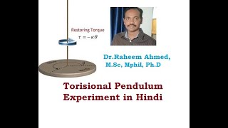 Torsional pendulum Experiment Hindi version  DrRaheem Ahmed  Rigidity Modulus [upl. by Ennayrb]