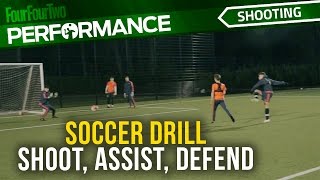 Soccer shooting drill  Shoot Assist Defend  Swansea City Academy [upl. by Deirdre]