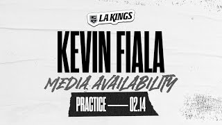 Forward Kevin Fiala  021424 LA Kings Practice in New Jersey  Media Availability [upl. by Surtimed441]