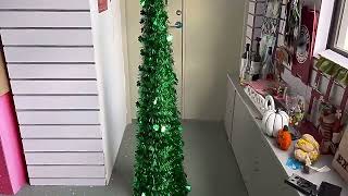 Custom New Creative Christmas Tree Green Four Leaf Clover Shiny Foldable Christmas Trees [upl. by Aleen]