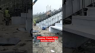 Precast stairs erection started in Qaddafi stadium qaddafistadium [upl. by Leoni588]