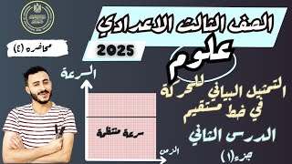 الدرس الثاني علوم الصف الثالث الاعدادي ترم اول  2025  ‪التمثيل البياني للحركة في خط مستقيم [upl. by Ytsim]