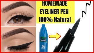 HOW TO MAKE EYELINER AT HOME  Homemade Natural eyeliner pen  DIY Eyeliner Pen 100 Natural [upl. by Woolson]