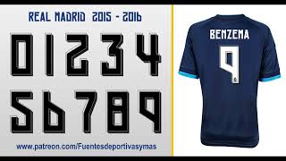 Tipografia Real Madrid 2015  2016 free download Real Madrid Font 2015  2016 [upl. by Eekcaj]