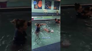 Instructor throws baby in pool for swim lesson 😳 [upl. by Kaete826]