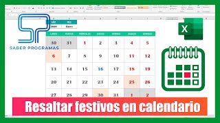 Excel  📅 RESALTAR FESTIVOS en calendario perpetuo en Excel [upl. by Marilou]