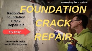 HOW TO FIX LEAKS IN BASEMENT WALLS  FOUNDATION CRACK REPAIR [upl. by Llewol]