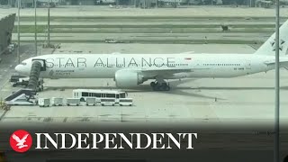 Watch again View of Singapore Airline aircraft at Thai airport after being hit by severe turbulence [upl. by Okika]