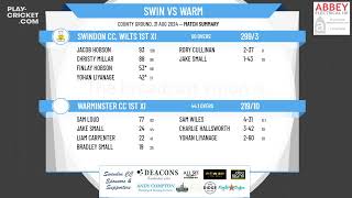 Swindon CC Wilts 1st XI v Warminster CC 1st XI [upl. by Goddord430]