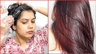 How to colour Hair Burgundy Or Maroon At Home 100 Work  Black to Burgundy Hair Colour [upl. by Aikem319]