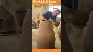 A skilled artisan is shaping a large clay jar craftsmanship [upl. by Aronael]