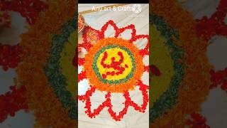 Flower Rangoli 🌸 Diwali Flower Rangoli DesignsDIYDiwali Decoration IdeasShortsYt ShortsViral [upl. by Meedan]