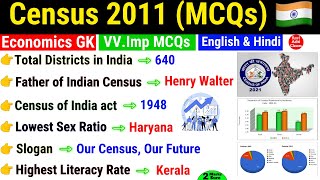 Census of India 2011  Census 2011 important questions  Census 2011 MCQ  Census Explain Gk Trick [upl. by Eimoan34]