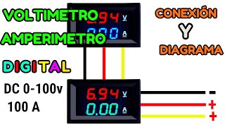 🔴COMO se conecta fácilmente un Voltímetro Amperímetro 100v 100A para fuente de alimentación [upl. by Aljan951]