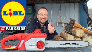 Test de la Tronçonneuse Grizzly Tools 1800w LIDL parkside [upl. by Bickart]