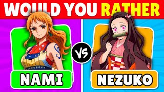 WOULD YOU RATHER 🐉 Anime Quiz  50 IMPOSSIBLE CHOICES 🏴‍☠️ [upl. by Egdirdle]