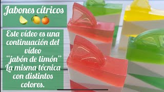 🍋Jabones citricos🍊jabón glicerinamelt and pour soap [upl. by Ecirtak]