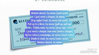 Usimamane  Cheque Lyrics [upl. by Munshi]