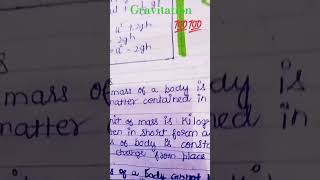 Full concept Gravitation notes shortvideo rapid revision subscribe 💯💯💯😊 [upl. by Janicki]