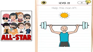 Brain test all star level 22 help this man lift Gameplay walkthrough solution [upl. by Kial]