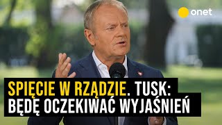 Spięcie w rządzie Premier Tusk będę oczekiwać wyjaśnień od pani ministry [upl. by Domini]