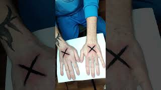 2 crosses tattooed on the hands tattoo tattooing blackworktattoo tattooartist tattoos inked [upl. by Annayi]