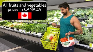 Grocery Shopping in Canada  Complete list of vegetable and fruit with price in Canada [upl. by Jehiel]