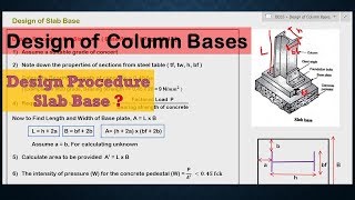 Design Procedure of Slab Base  Design of Column Bases  Design of Steel Structures [upl. by Ethelbert]