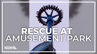 Portland amusement ride malfunctions leaving people stuck dangling upside down [upl. by Asetal]