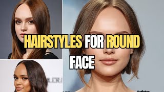 HAIRSTYLES for round FACE and BIG FOREHEAD  BEST HAIRSTYLES FOR WOMEN whit round FACE 2024 [upl. by Rabelais]