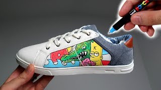 Je dessine sur des chaussures  Custom au Marqueur Posca [upl. by Aliuqehs]