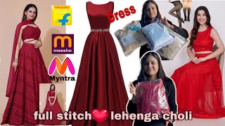 Ready to wear Lehenga haul Meesho myntra Flipkart RANDOM FINDS haul meesho myntra flipkart [upl. by Nomsed597]