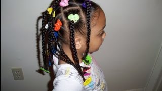 Girls Hair TV  Cute Kids Hairstyles Braids Ponytails Beads [upl. by Oryaj290]