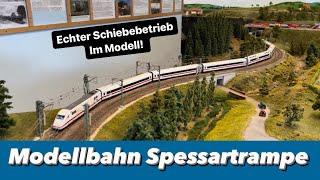 Modellbahn Spessartrampe mit ECHTEM Schiebebetrieb [upl. by Kyd]