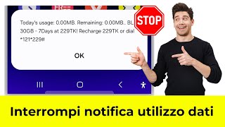 Come disattivare le notifiche sullutilizzo dei dati  Stop popup data usage notifications [upl. by Monk]